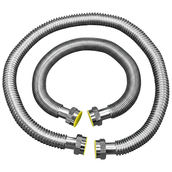 [512082] 1" BSP x 1" BSP Brass Nuts x 24" with 1" (32 - 25) Extending Water-Flex (Pair)